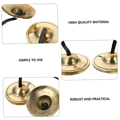 1Pc Handmade Copper Cymbal Bell for Yoga Meditation Durable Religious Musical Instrument for Mindfulness and Sound Healing Produces Harmonic Tones for Positive Energy