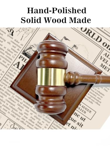 Perfect Desk Accessory, Wooden Gavel and Sound Block Set for Lawyers, Judges, Chairmen of The Board Auction, Club Presidents (Square) - style: Square