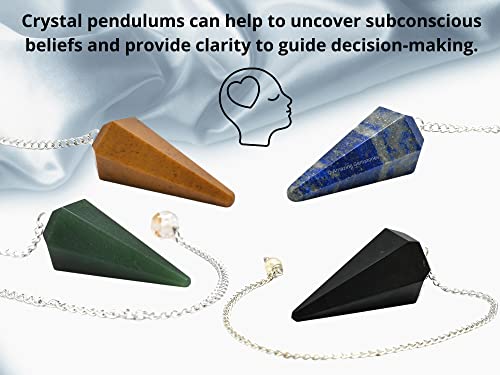 Amazing Gemstone Pack of 11 Crystal Pendulums Bulk Set with Pendulum Board - Wholesale Bulk Crystals - color: 11 Pendulums + Board