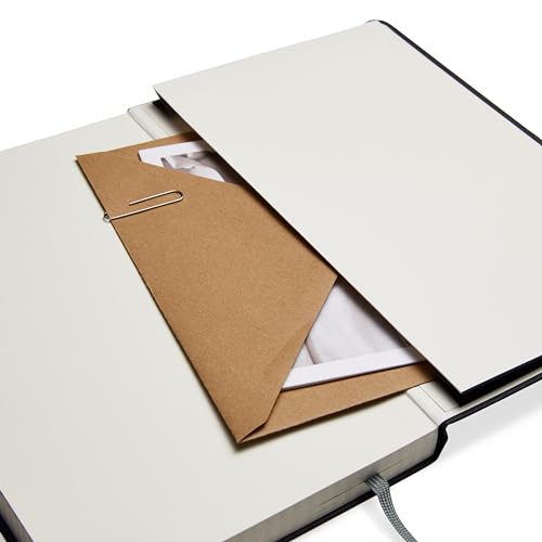 Amazon Basics Classic Grid Notebook for Writing and Note Taking, Hardcover, Graph Ruled, 240 Pages, 5" x 8.25", Black - size: 1 Pack, style: Grid