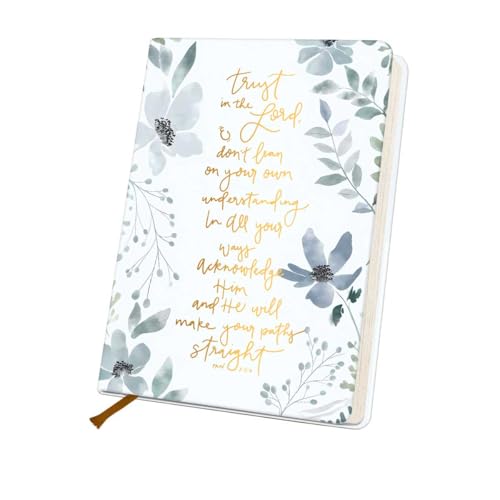 Bible Verse Lined Journal Notebook for Women Men, 200 Pages A5 Hardcover Leather Journals for Writing & Note Taking, Watercolor Floral College Ruled Notebook Diary Notepad, Christian Gifts 6 - color: Multi 1300