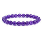 Keleny Gem Semi Precious Gemstones 8mm Natural Quartzite Stone Round Beads Rock Crystal Jasper Stretch Bracelet 7 Inch Unisex - color: 8mm Purple Lavender A Grade Amethyst
