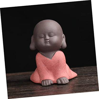 MAGICLULU 4Pcs Zen Monk Figurine Decoration Ceramic Desktop Ornament for Tea Tray Calming Aesthetic for Home Office and Garden Decor