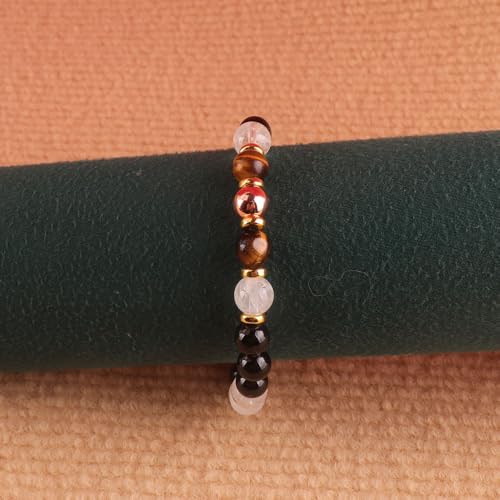 KSQS Healing Stone Bead Bracelet for Women, Natural Gemstones Balance Protection Bracelet, Spiritual Crystal Beads Bracelet Anxiety Relief with Meaning Card - style: Protection-1