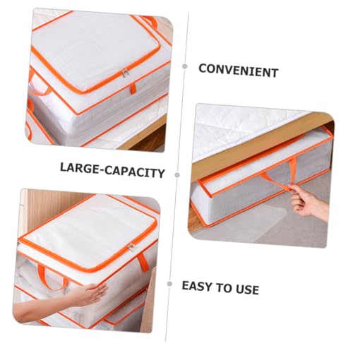 Amosfun Large Capacity Zipper Storage Bag for Clothes Comforters Blankets Organizer for Moving Travel Home Use