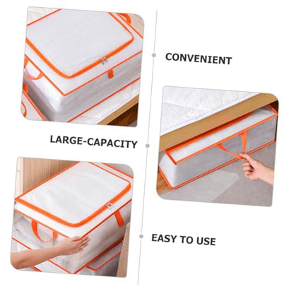 Amosfun Large Capacity Zipper Storage Bag for Clothes Comforters Blankets Organizer for Moving Travel Home Use