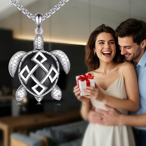 Animal Necklace 925 Sterling Silver Pendant Jewelry Gift for Women Animal Lover - style: Turtle