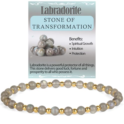 14k gold Handmade Healing Bracelet, Natural Gem Stone Crystal Elastic Gold Bracelet