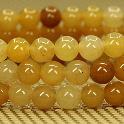 Angelstones Handmade Natural Healing Gemstone 6mm Round Beads Stretch Crystal Bracelet 7 Inch Unisex - color: Multicolor Yellow Jade
