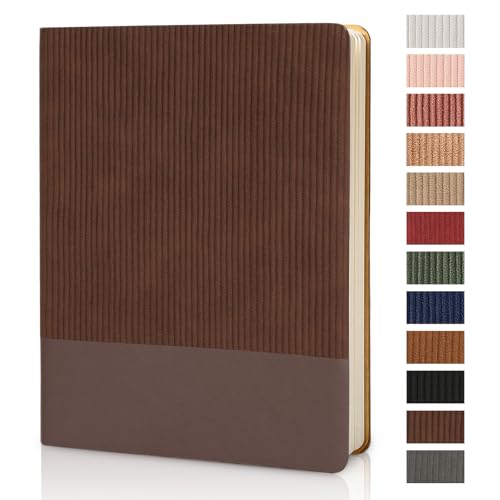 Lined Journal Notebook for Work College Ruled Note Book 7.2"x9.6" B5 PU Leather Daily Journaling 160 Pages for Women Men Writing Home School Supplies Business (Coffee) - color: 11-Coffee-1pack, style: B5 Lined 160pages