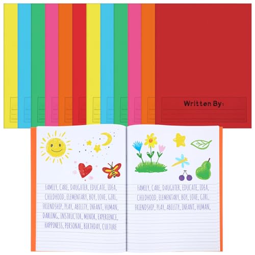 Henoyso 12 Pcs Primary Composition Notebook K-2 Primary Journal, Notebook for Kids Supplies, Bulk Blank Writing Book for Kid to Write Draw Journal 60 Page (9.8″ X 7.5″,Colorful) - color: Colorful, size: 9.8″ X 7.5″