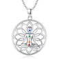 Lotus Necklaces for Women 925 Sterling Silver 7 Chakra/Yin Yang Pendant Necklace Spiritual Lotus Jewelry Birthday Yoga Gifts - style: Yoga-Lotus Chakra
