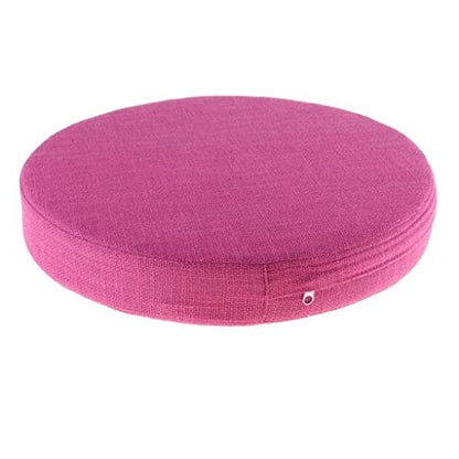 6cm Portable Round Yoga Meditation Cushion - Weight Breathable Linen, Perfect for Home and Outdoor Exercise - Rose