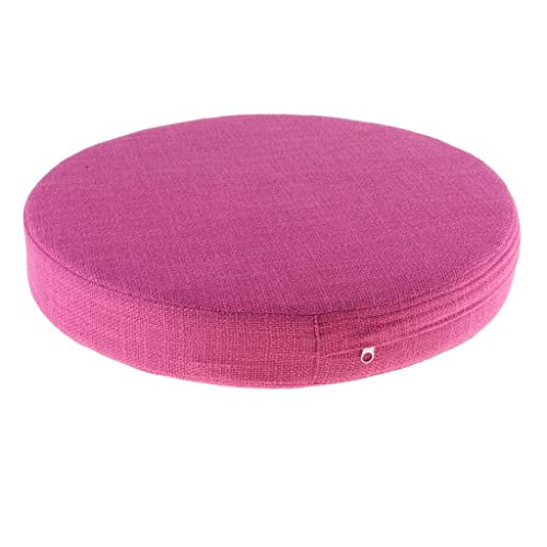 6cm Portable Round Yoga Meditation Cushion - Weight Breathable Linen, Perfect for Home and Outdoor Exercise - Rose