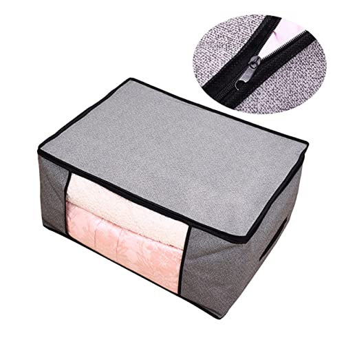 ABOOFAN 2pcs Non-woven Fabrics Storage Bags Foldable Quilt Storage Bag for Clothes and Bedding Light Grey Organizer Capacity for Home