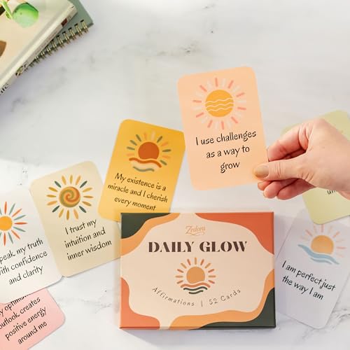 Daily Glow Affirmation Cards – Daily Positivity & Self-Care Deck - color: Affirmations Cards