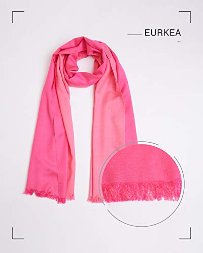 EURKEA Women's Scarf Pashmina Silky Soft Shawls Wraps Stole for Evening, Wedding and Gift - color: Pale Pink Blend