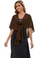 Baoqiya Chiffon Shawl Evening Scarf Shawls and Wraps for Women Wedding Party Bridal Scarves Cover Ups - color: Brown