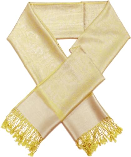 Pashmina Shawl Wrap for Women Soft Lightweight Multi-Purpose Scarf for Weddings, Parties & Casual Wear - color: Light Yellow-pl1881