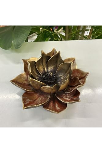 SODEF Decorative Lotus Accent piece, Multicolor Polyester Table Decor, Industrial Theme for Home, Office, Living Room, 1 Piece - Multicolor, 8x8 inch