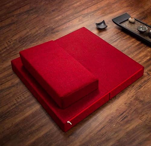 Meditation Mats,Meditation Meditation Mats, Futons, Household Folding, Thickened Fabrics, Coconut Palm, Kneeling Mats(Size:31x31inch,Color:Red1) - color: Red1, size: 31x31inch