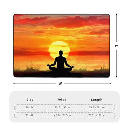 Yoga Meditation Print Ultimate Comfort Carpet, 36 X 24 Inches & 72 X 48 Inches – Plush, Non-Slip & Ultra-Absorbent - size: 36"x24"