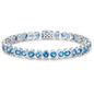 Birthstone Bracelets for Women, Sterling Silver 7 Inch Infinity Tennis Bracelet, Wedding Anniversary Birthday Jewelry Gifts for Women Wife Girlfriend Mom Her - color: 12-Dec-Swiss Blue Topaz