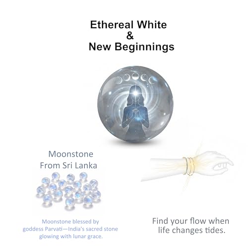 Intentional Healing Stones Bracelet for Women, 3PCS Layered Set with Semi‑Precious Stone Beads, Inspirational Jewelry for Calm Rituals & Emotional Balance - style: Moonstone - New Beginnings