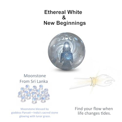 Intentional Healing Stones Bracelet for Women, 3PCS Layered Set with Semi‑Precious Stone Beads, Inspirational Jewelry for Calm Rituals & Emotional Balance - style: Moonstone - New Beginnings
