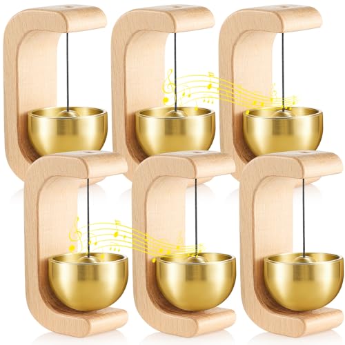 Zonon 6 Pcs Magnetic Wooden Wind Chime Doorbell Decoration Shopkeepers Bell for Door Opening C Shape for Housewarming Gift Refrigerator Room Garden Restaurant (Nature Beech) - color: Nature Beech