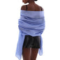 Womens Scarf Pashmina Shawls and Wraps for Evening Dresses Like Chiffon Silk Scarf for Bridal Wedding - color: Blue-2
