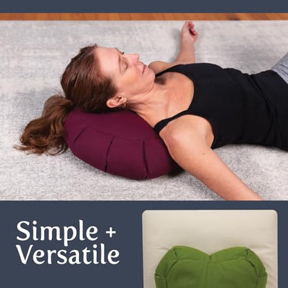 Meditation Cushion (Anthracite) Crescent, Buckwheat Husk Filled, Floor Pillow or Cushions, Yoga Seat, Zafu, Made in The USA - color: Anthracite