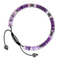 VIBILIA Healing Crystal Bracelets Beaded Bracelets for Men Women Natural Stone Adjustable Bracelets Unique Gifts for Father Son Grandfather Brother Friend - color: Amethyst