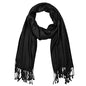 Falari Women's Soft Solid Color Pashmina Shawl Wrap Scarf, for Wedding, Bridesmaid Gifts, Evening Dress - color: Black