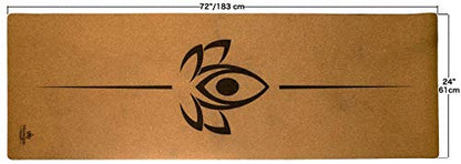 Natural Yoga and Exercise Mat - Excellent Grip and Joint Protection, Includes Carry Strap. - color: Cork - 5mm