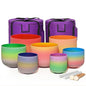 440HZ 6"-12" Set of 7 PCS Quartz Rainbow Crystal Singing Bowls Set Sound Healing with Carrying Case Mallet and Suede Striker - color: 6"-12" multicolor