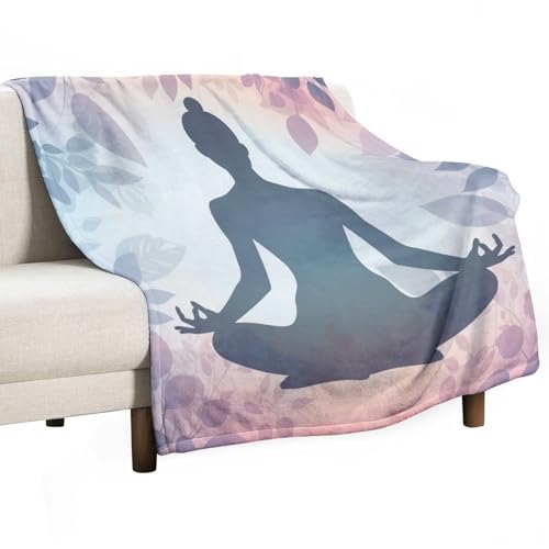 Bohemian Indian Yoga Throw Blanket for Couch Bed, Soft Cozy Meditation Floral Leaf Sofa Decor Blankets for Women, Men, 40"x50" - color: Bohemian Indian Yoga, size: 40"x50"