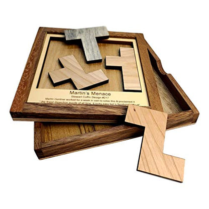 Martin's Menace Wooden Puzzle – Challenging Brain Teaser for Teens and Adults, Made in USA - style: Martin’s Menace - L