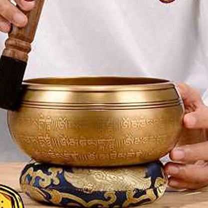 Copper Bowl Pure Copper Tibetan Singing Bowl Singing Bowl Buddha Sound Bowl Yoga Meditation Sound Bowl Ornament for Relaxation Healing Prayer Bowl,A-S - color: A