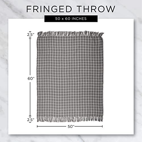 DII Rustic Farmhouse Cotton Chevron Blanket Throw with Fringe for Chair, Couch, Picnic, Camping, Beach, & Everyday Use, 50 x 60 - Urban Chevron Stone - color: Stone, size: 50x60"