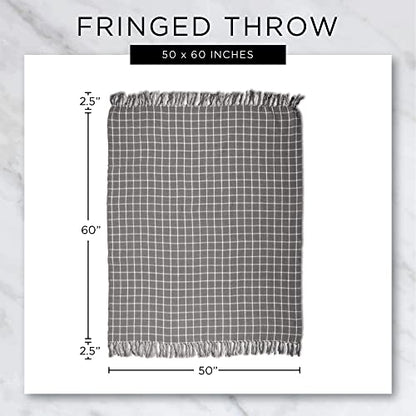 DII Rustic Farmhouse Cotton Chevron Blanket Throw with Fringe for Chair, Couch, Picnic, Camping, Beach, & Everyday Use, 50 x 60 - Urban Chevron Stone - color: Stone, size: 50x60"
