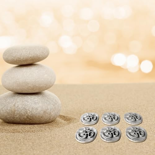 20 Pcs Om Symbol Meditation Tokens Bulk Set - Yoga Studio Gifts for Students, Mindfulness Practice Charms, Spiritual Pocket Coins for Good Luck & Inner Peace (Antique Silver)
