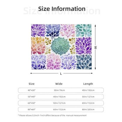 Abstract Floral Composition Fleece Blanket, Artistic Purples Flower, Lightweight Blankets for Meditation Spaces,for All Seasons,Very Suitable for Keeping Warm in Winter and Autumn 80"X60" - size: 80”X60”