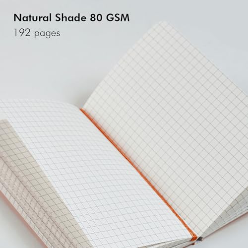 myPAPERCLIP Executive Series A5 Checks/Square Grid Notebook | 192 Pages, 80 GSM, Soft Cover, A5 (5.83 x 8.27 in) | Flat Lay | Bookmark, Elastic Closure & Back Pocket | Red - color: Red, size: A5, Checks