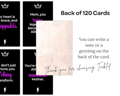Badass Affirmation Cards for Women, Her, Moms – Birthday Gifts – Mothers Day Gifts , 120 Daily Motivational and Inspirational Cards for Strong Women, Funny & Empowering Deck New Mom, Wife, First Mom from Son, Daughter, Kids, Husband
