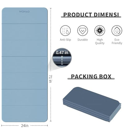 7-Fold Yoga Mat 70"x24" - 1/2 Inch Thick Folding Exercise Mat, Compact Non-Slip TPE Mat for Travel, Storage, Yoga & Home Gym, Lightweight & Portable