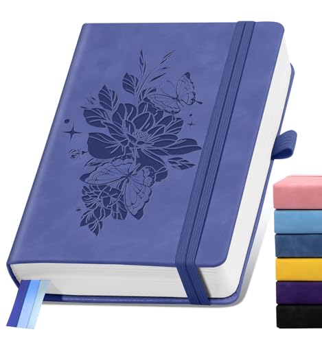 Lined Journal Notebook 365 Pages, A5 Leather Journals for Writing Women & Men, Hardcover Notebook with 100GSM Thick Paper, Daily Journal Notebook for Travel, Work, School, Note Taking, College Ruled - color: Dark Blue, size: Ruled-A5