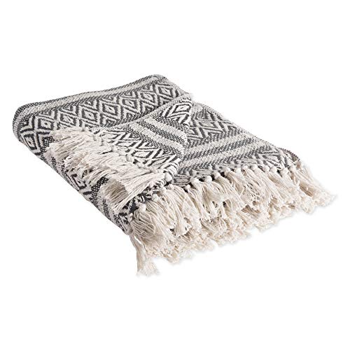 DII Global Diamond Stripe Woven Throw, 50x60-Inch, Mineral - color: Mineral