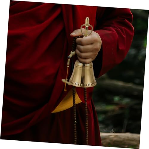 SUPVOX Hand Bell Elegant Copper Buddhism Instrument for Meditation and Home Four-sided Design Inspires and Tranquility for Buddhist Spaces and Spiritual Practices