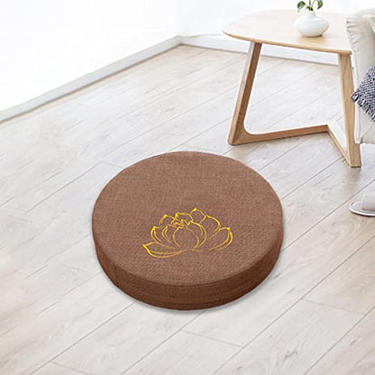 Meditation Cushion, Tibetan Meditation Cushion, Floor Cushion for Outdoor Meditation, Prayer, Living Room, Khaki 6cm